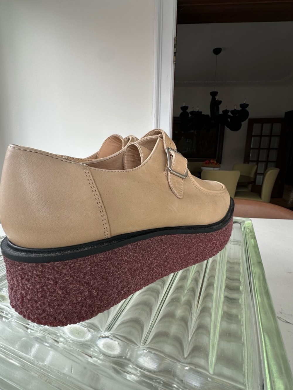 Men's Tan Leather Buckle Loafers - Picture 4 of 11